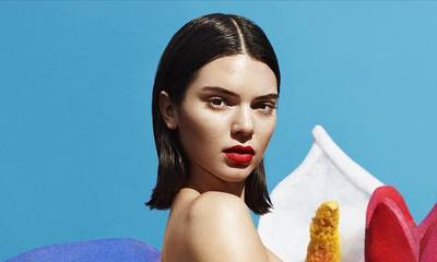 Kendall Jenner Goes Topless in Lacy Red Thong for La Perla