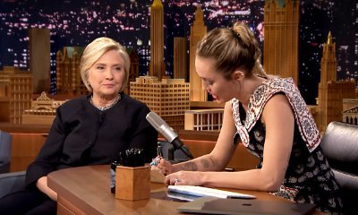Miley Cyrus Tears Up as She Meets Hillary Clinton on 'Tonight Show'