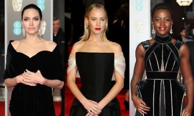 Angelina Jolie, Jennifer Lawrence, Lupita Nyong'o Stun in Black at BAFTAs to Support Time's Up