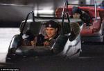 Ashton Kutcher and Mila Kunis Having Fun in Go Kart Center