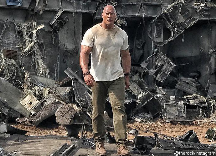 Dwayne Johnson Offers a Look at a Wrecked Vehicle in 'Rampage' Set Photo