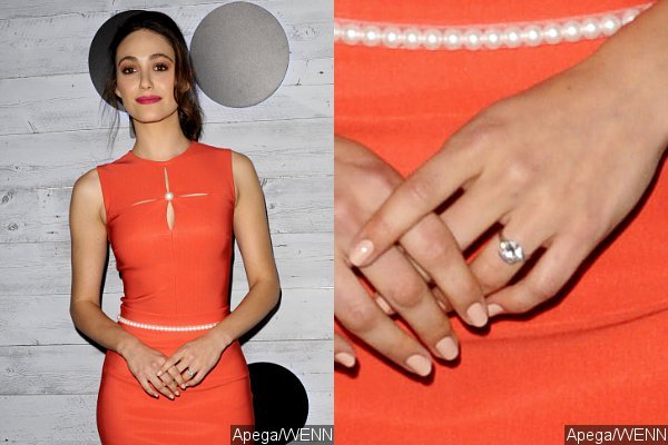 Emmy Rossum Shows Off Engagement Ring, Is in No Rush to Wed