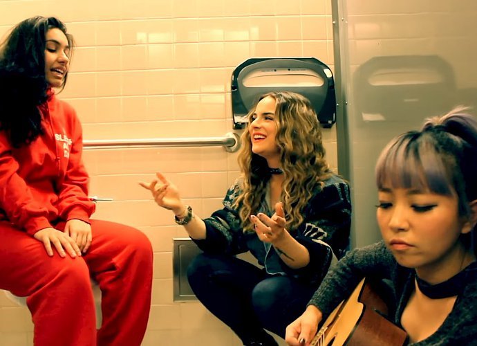 JoJo, Alessia Cara and DNCE's JinJoo Perform 'I Can Only' in a Bathroom Stall
