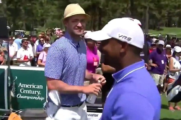 Justin Timberlake and Alfonso Ribeiro Do 'The Carlton' During Golf Tournament for Charity