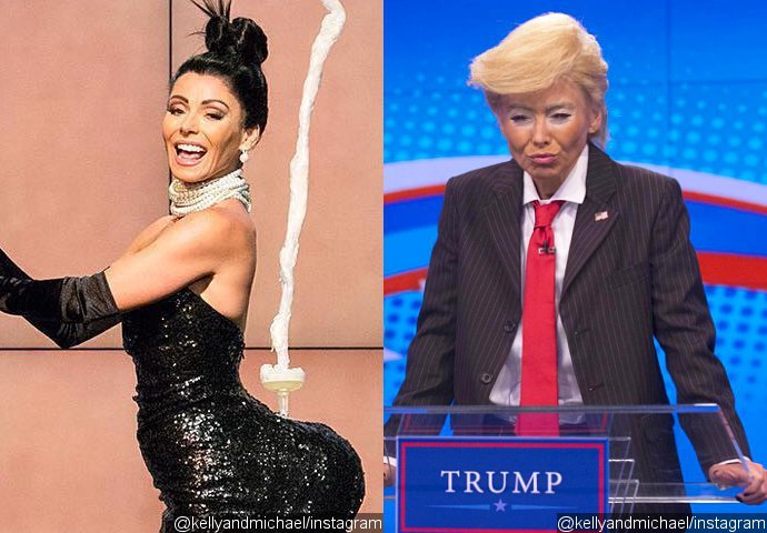 Kelly Ripa Recreates Kim Kardashian's Paper Cover and Donald Trump for Halloween