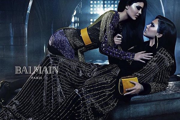 Kendall and Kylie Jenner Strike Provocative Pose for Balmain's Ad