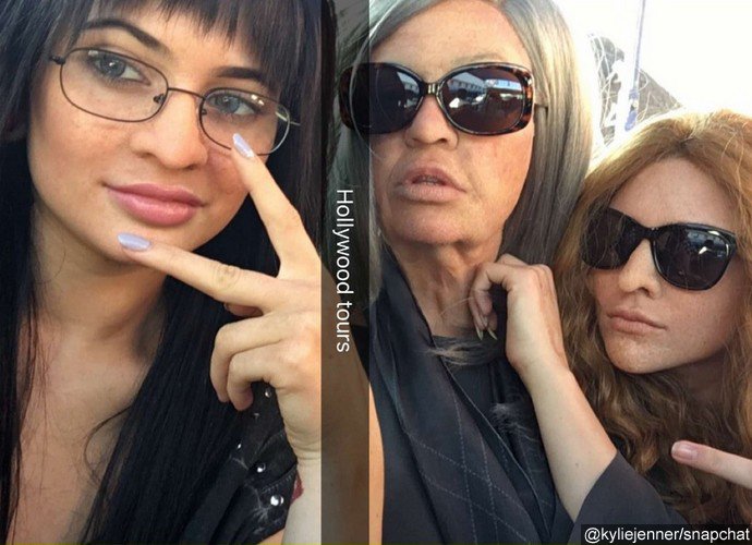 Kylie, Khloe, Kendall Look Unrecognizable With Wigs and Fake Wrinkles While Undercover on Tour Bus