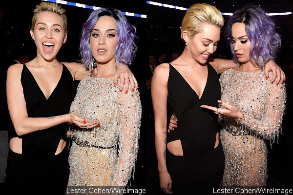 Miley Cyrus and Katy Perry Grab Each Other's Boob at Grammy Awards