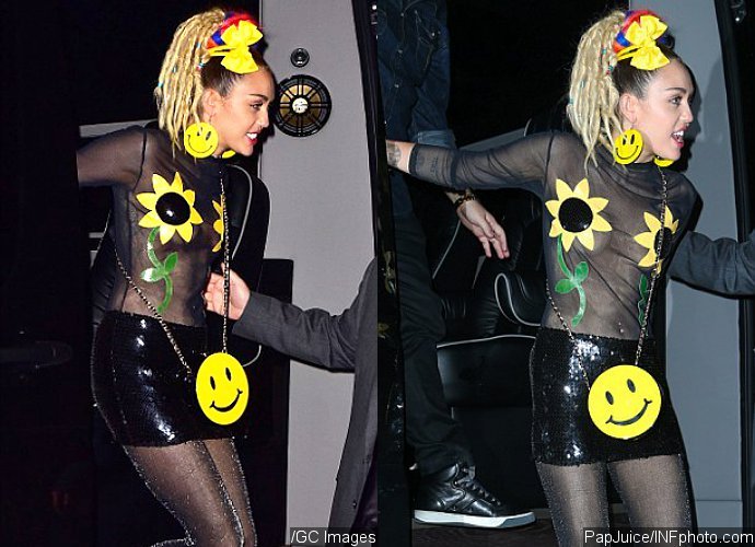 Miley Cyrus Covers Her Nipples With Sunflowers at Party After 'SNL' Appearance
