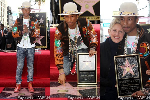 Pharrell Williams Gets a Star on Hollywood Walk of Fame