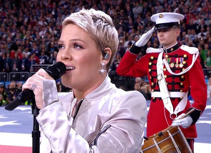 Pink Delivers Powerful Rendition of National Anthem at Super Bowl LII Despite Battling Flu
