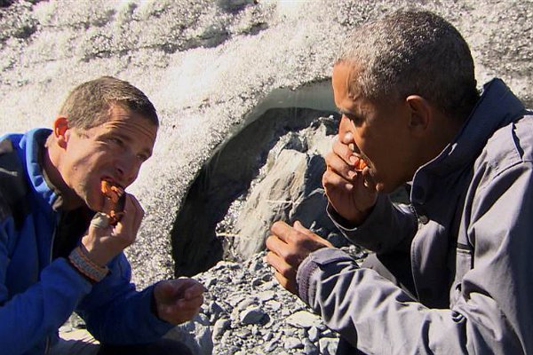 President Obama Eats Leftover Fish in 'Running Wild with Bear Grylls' Clip