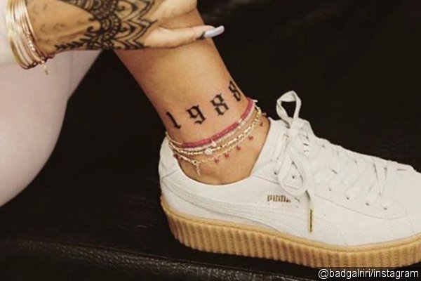 Rihanna Unveils New Tattoo Above Her Ankle