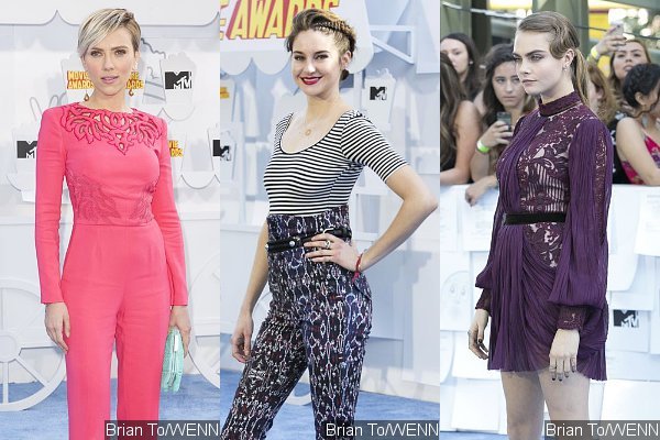 MTV Movie Awards 2015: Scarlett Johansson, Shailene Woodley, Cara Delevingne Glitter the Red Carpet