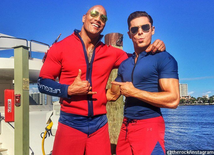 The Rock Shares 'Baywatch' First On-Set Photo With Zac Efron
