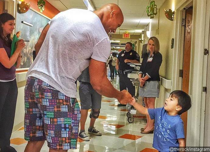 Pic: Dwayne 'The Rock' Johnson Visits Young Patients at Savannah Hospital