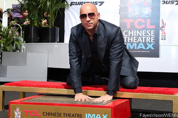 Vin Diesel Cemented His Hand and Footprints in Hollywood Boulevard