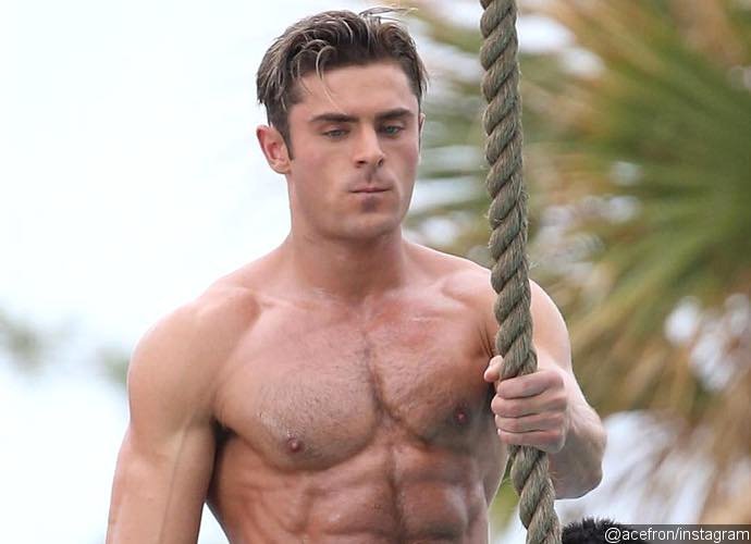 Zac Efron Goes Shirtless, Flaunts Ripped Body on 'Baywatch' Filming Set