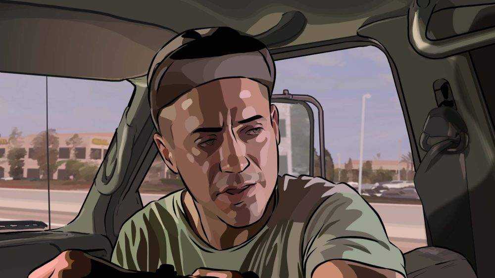 Keanu Reeves as Bob Arctor (voice) in Warner Independent Pictures' animation film, A Scanner Darkly (2006)