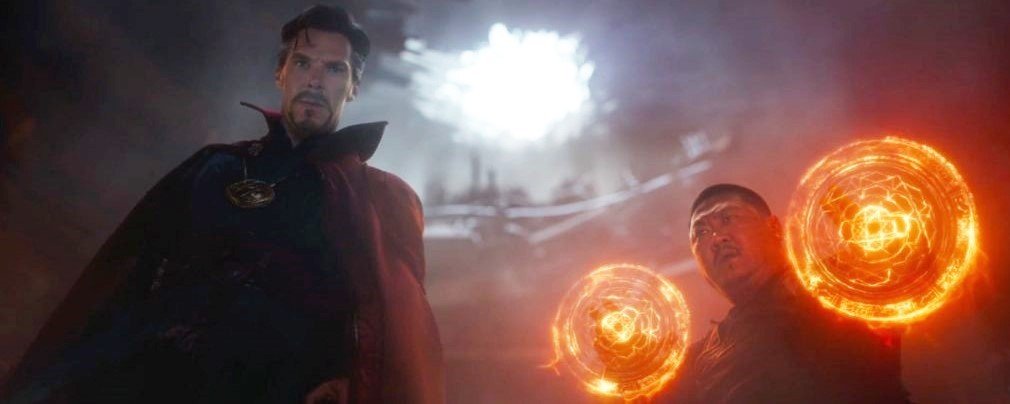 Benedict Cumberbatch stars as Dr. Stephen Strange and Benedict Wong stars as Wong in Marvel Studios' Avengers: Infinity War (2018)