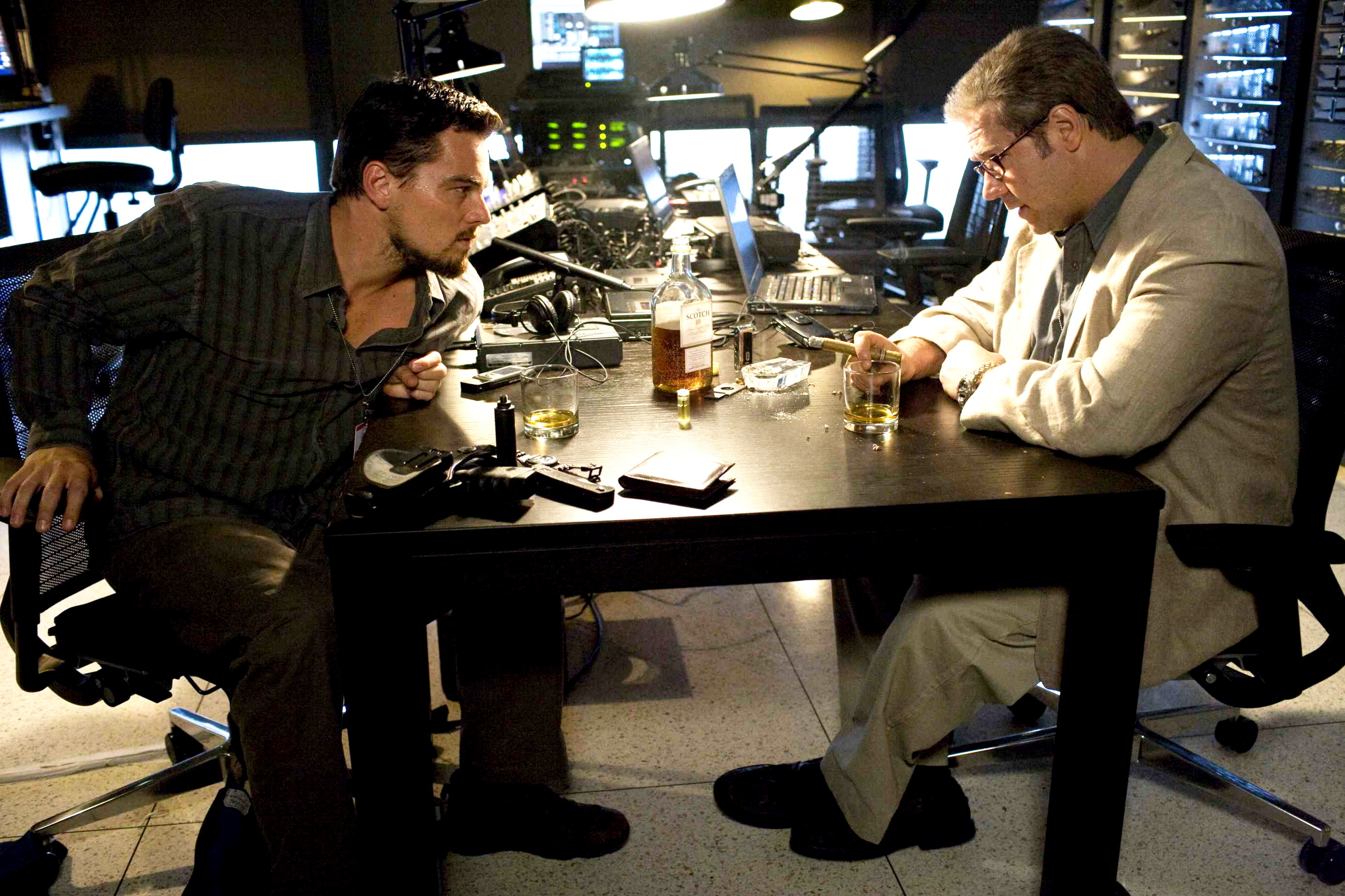 Leonardo DiCaprio stars as Roger Ferris and Russell Crowe stars as Ed Hoffman in Warner Bros. Pictures' Body of Lies (2008). Photo credit by Francois Duhamel.
