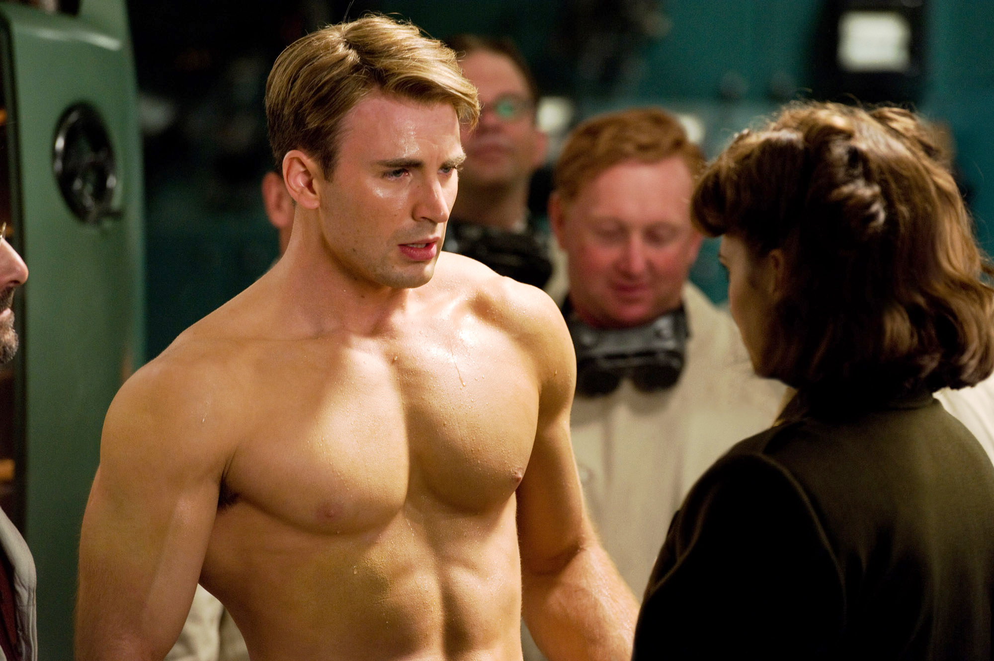 Chris Evans stars as Steve Rogers and Hayley Atwell stars as Peggy Carter in Paramount Pictures' Captain America: The First Avenger (2011). Photo credit by: Jay Maidment.