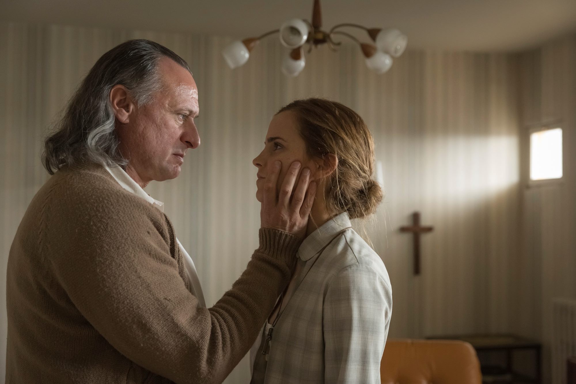 Michael Nyqvist and Emma Watson (stars as Lena) in Screen Media Films' Colonia (2016)