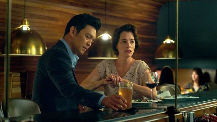 John Cho (Jin) and Parker Posey in Superlative Films' Columbus (2017)