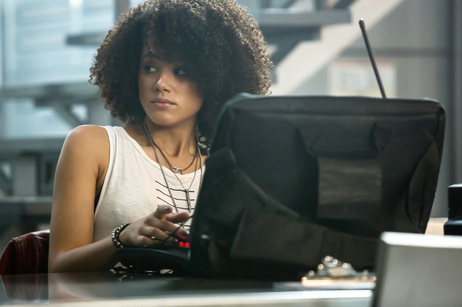 Nathalie Emmanuel stars as Ramsey in Universal Pictures' The Fate of the Furious (2017)
