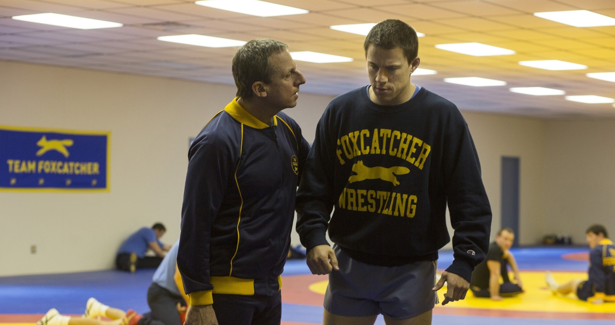 Steve Carell stars as John du Pont and Channing Tatum stars as Mark Schultz in Sony Pictures Classics' Foxcatcher (2014)