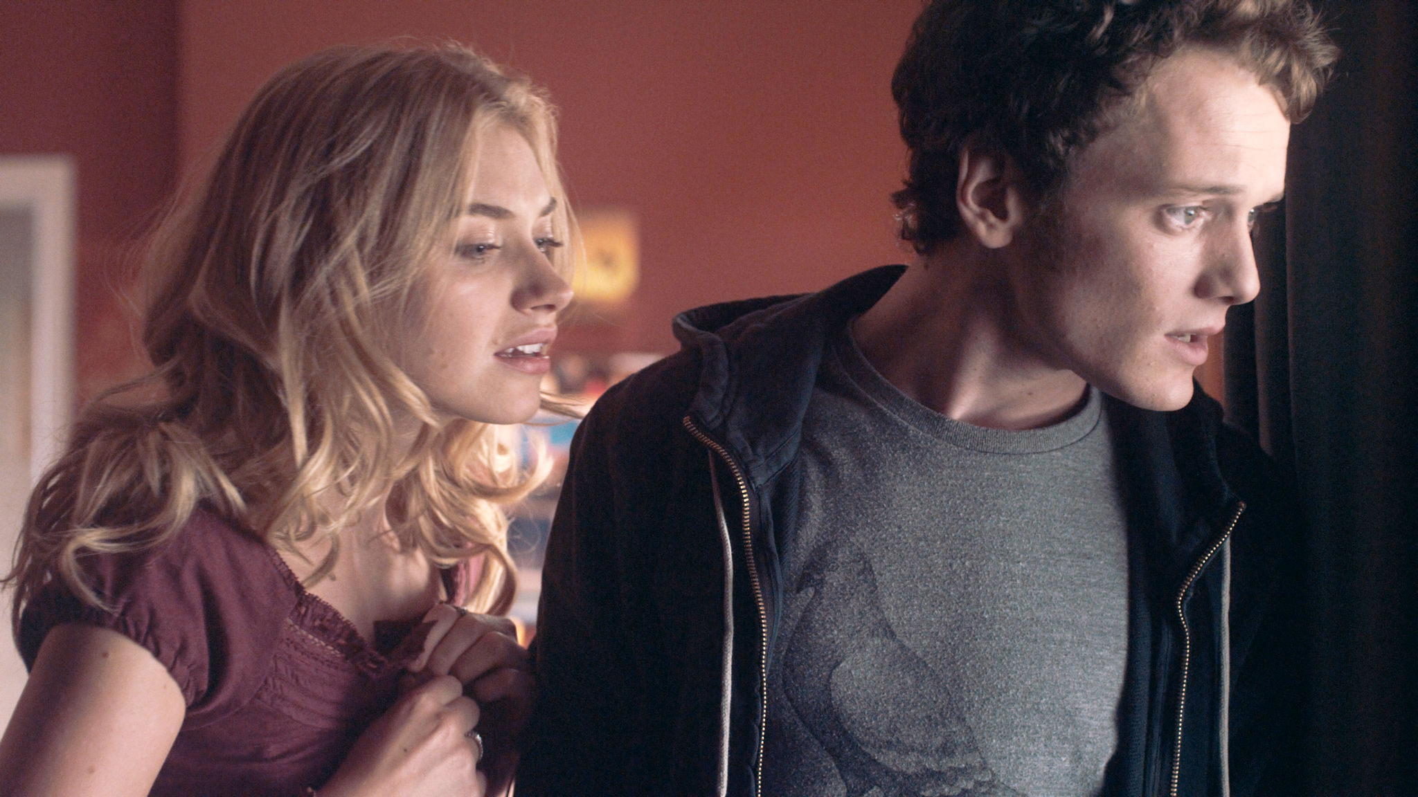 Imogen Poots stars as Amy Peterson and Anton Yelchin stars as Charley Brewster in DreamWorks SKG's Fright Night (2011)