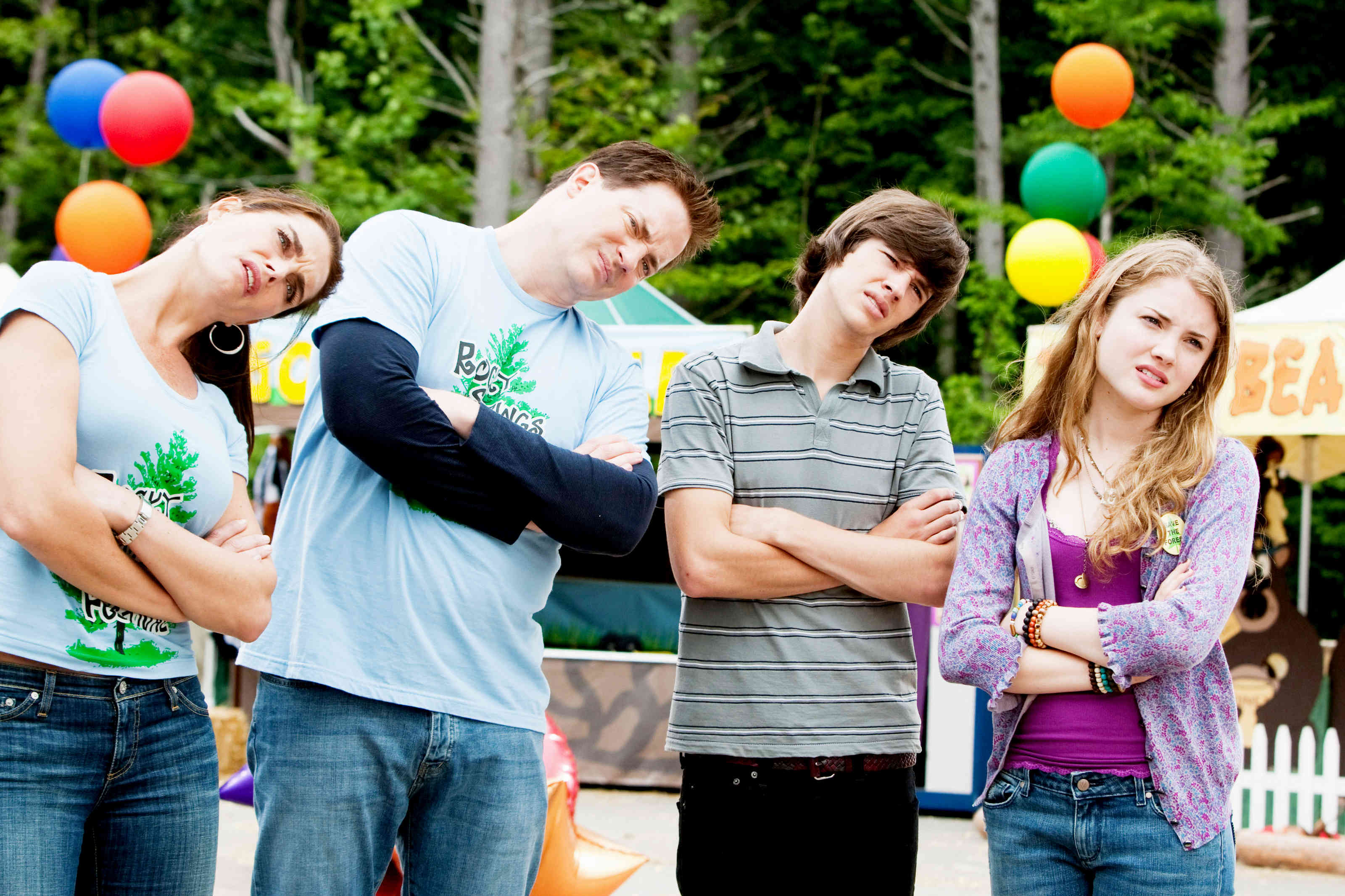 Brooke Shields, Brendan Fraser, Matt Prokop and Skyler Samuels in Summit Entertainment's Furry Vengeance (2010)