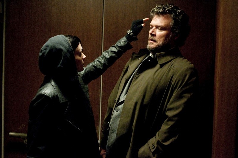 Rooney Mara stars as Lisbeth Salander and Yorick van Wageningen stars as Nils Bjurman in Columbia Pictures' The Girl with the Dragon Tattoo (2011)