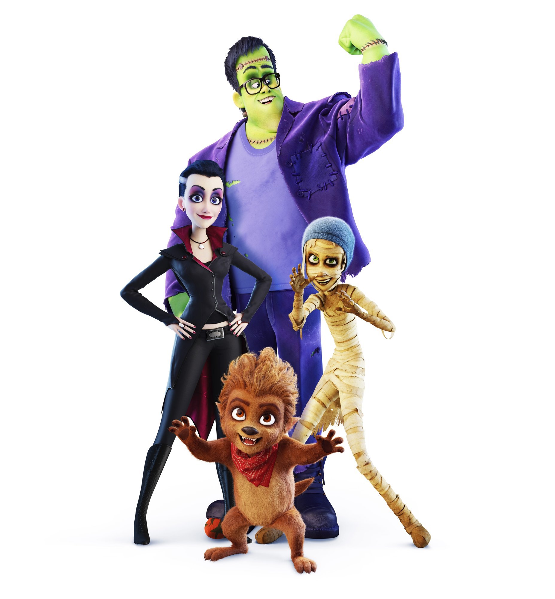 Frank, Emma, Fay and Max in Viva Pictures' Monster Family (2018)