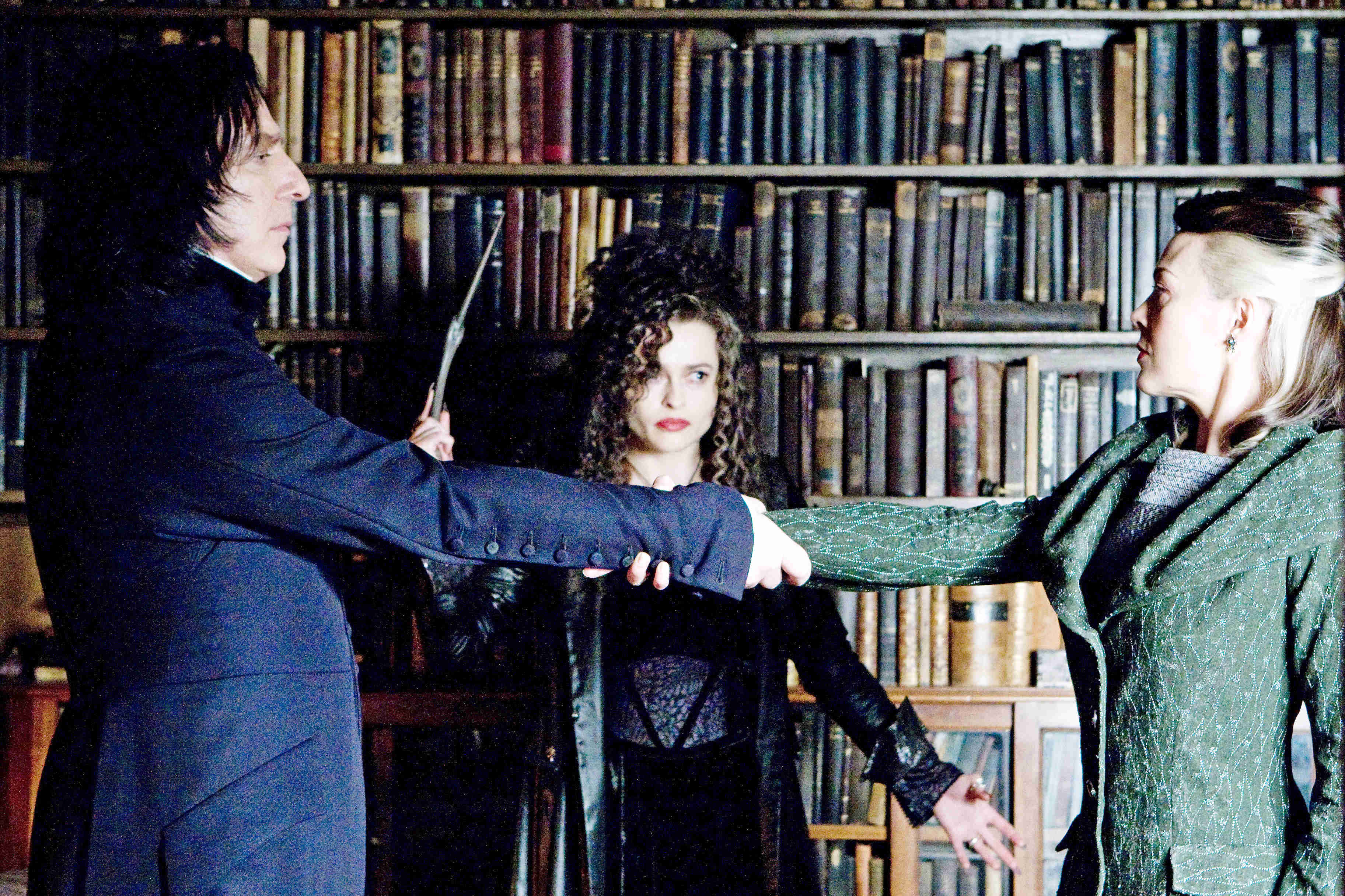 Alan Rickman, Helena Bonham Carter and Helen McCrory in Warner Bros Pictures' Harry Potter and the Half-Blood Prince (2009)