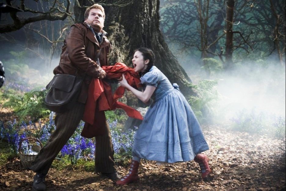 James Corden stars as The Baker and Lilla Crawford stars as Red Riding Hood in Walt Disney Pictures' Into the Woods (2014)