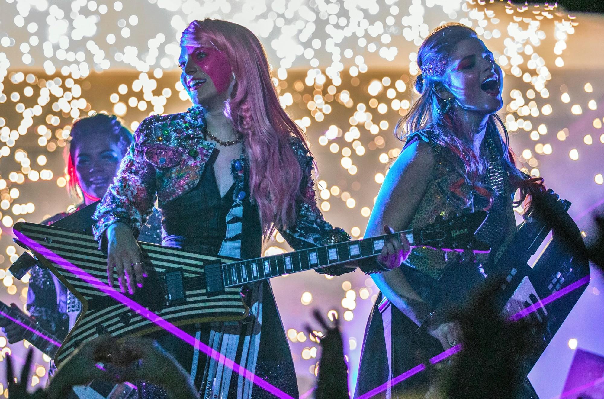 Aubrey Peeples stars as Jem and Stefanie Scott stars as Kimber in Universal Pictures' Jem and the Holograms (2015)