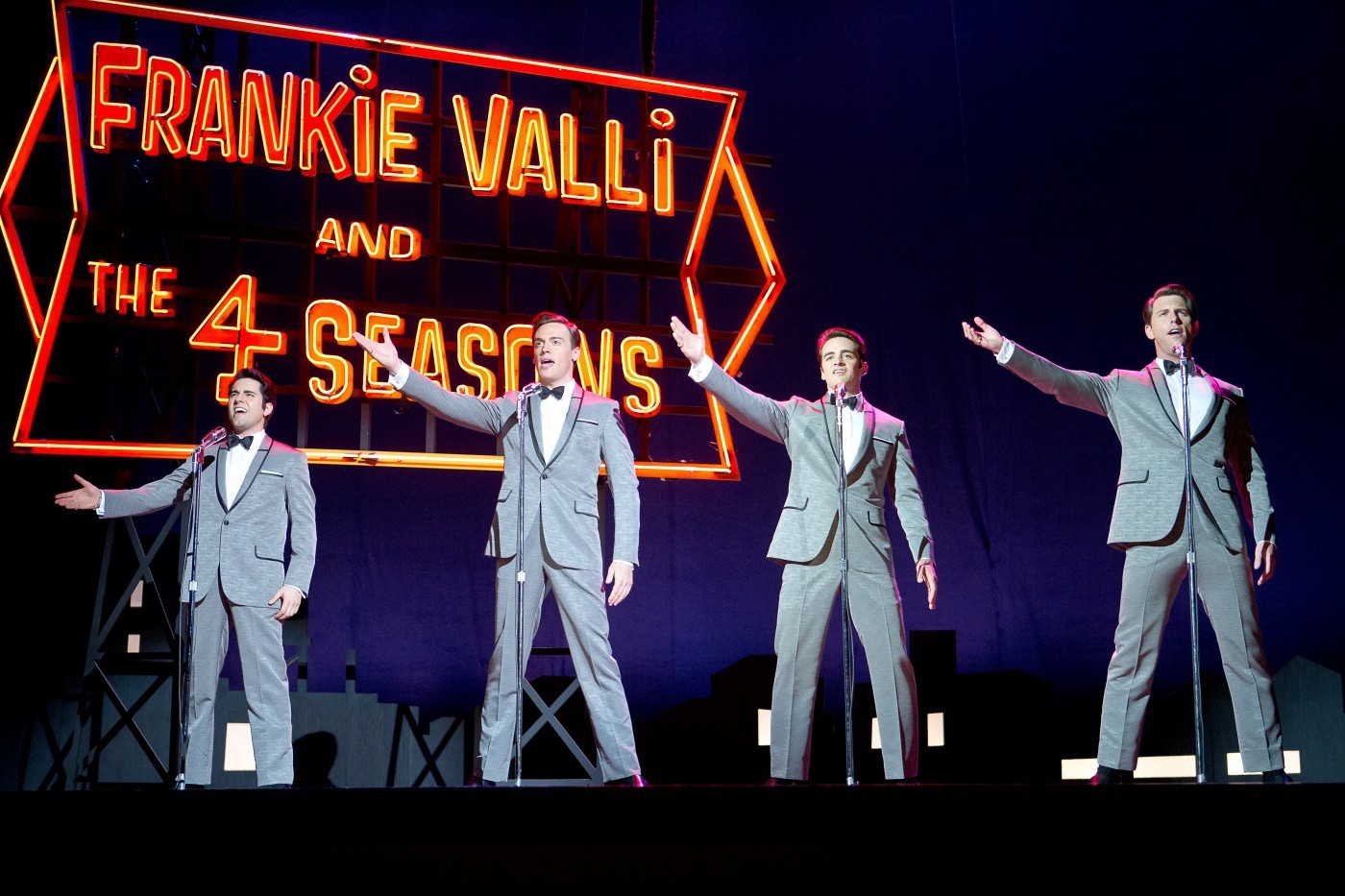 John Lloyd Young, Erich Bergen, Vincent Piazza and Michael Lomenda in Warner Bros. Pictures' Jersey Boys (2014)