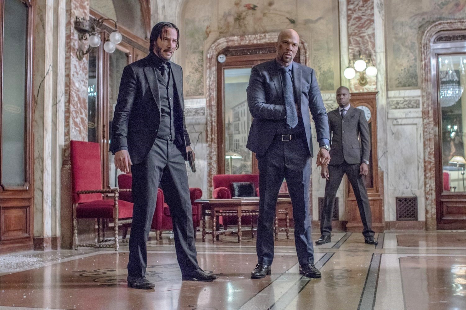 Keanu Reeves (John Wick) and Common in Summit Entertainment's John Wick: Chapter 2 (2017)
