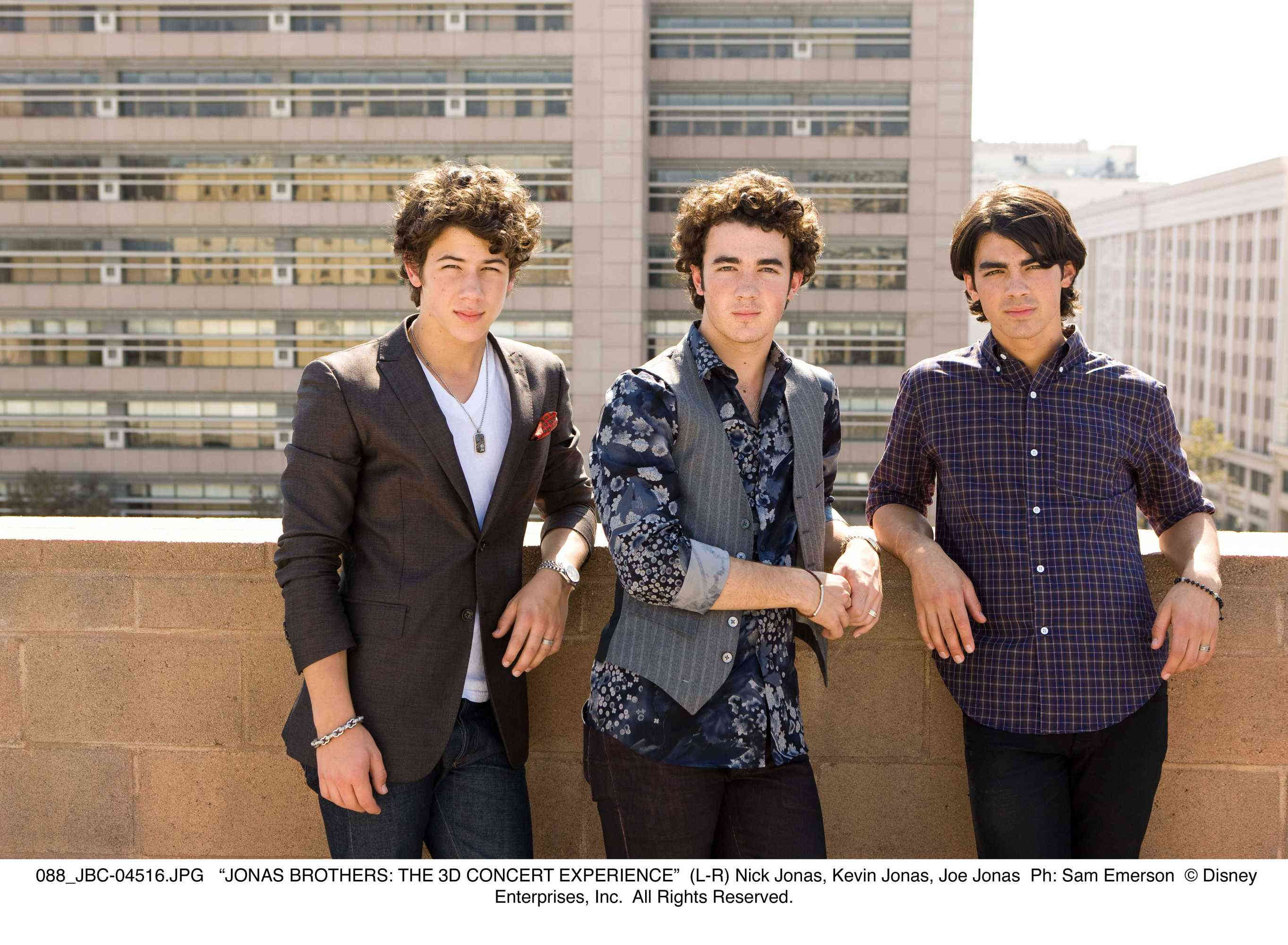 Nick Jonas, Kevin Jonas and Joe Jonas in Walt Disney Pictures' Jonas Brothers: The 3D Concert Experience (2009). Photo credit by Sam Emerson.