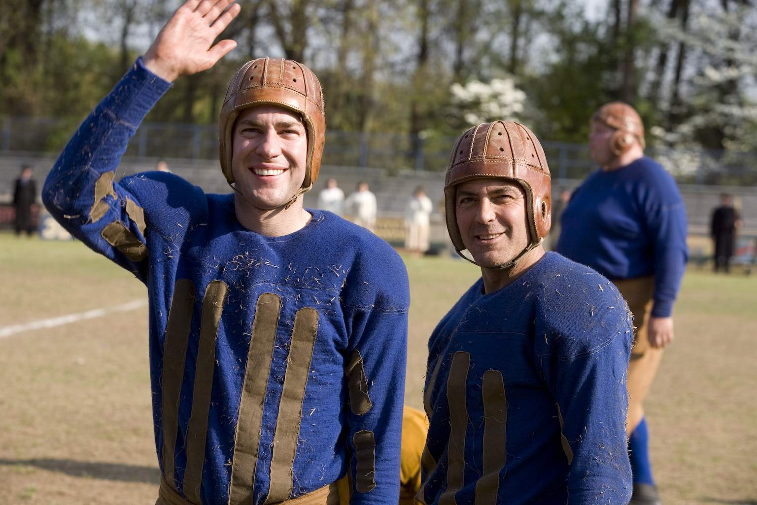 War hero Carter Rutherford (JOHN KRASINSKI) and team captain Dodge Connolly (GEORGE CLOONEY) in Universal Pictures' Leatherheads (2008).