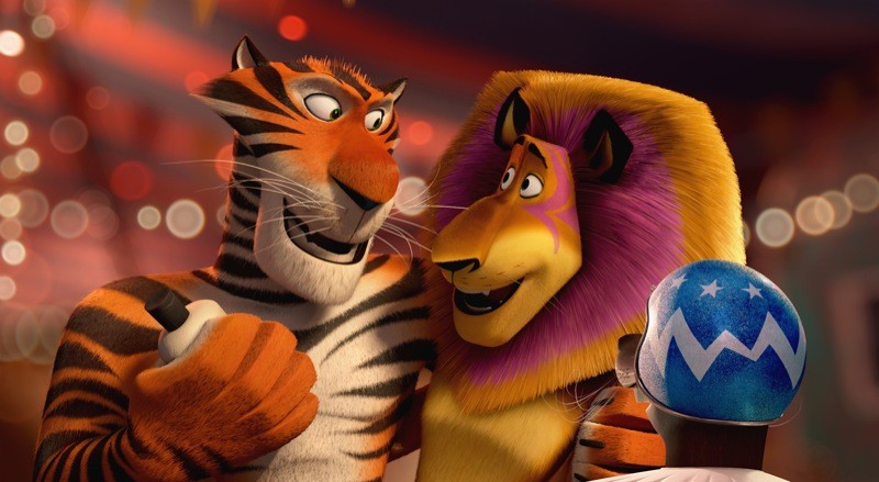 Vitaly the Tiger and Alex the Lion of DreamWorks Animation's Madagascar 3: Europe's Most Wanted (2012)