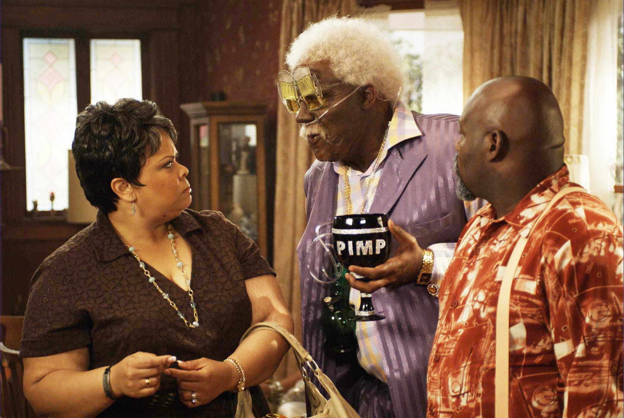Tamela J. Mann, Tyler Perry and David Mann in Lionsgate Films' Madea Goes to Jail (2009). Photo credit by Alfeo Dixon.