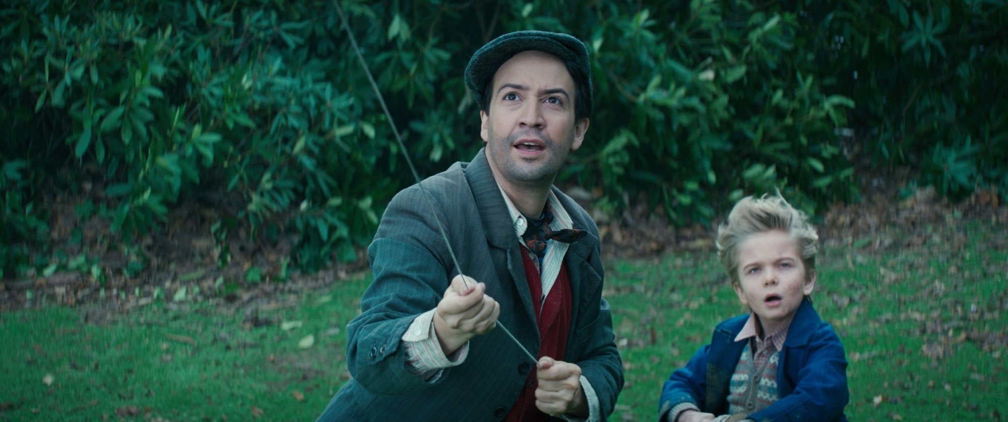 Lin-Manuel Miranda stars as Jack and Joel Dawson stars as Georgie Banks in Walt Disney Pictures' Mary Poppins Returns (2018)