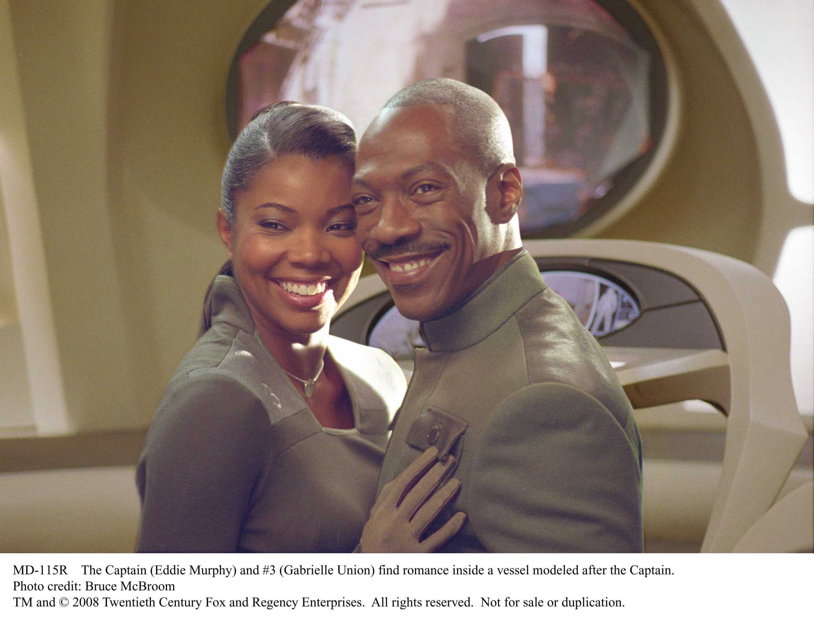 The Captain (Eddie Murphy) and #3 (Gabrielle Union) find romance inside a vessel modeled after the Captain. Photo Credit: Bruce McBroom.