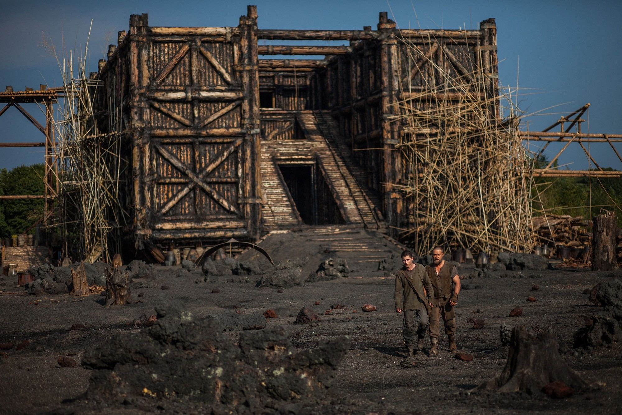 Logan Lerman stars as Ham and Russell Crowe stars as Noah in Paramount Pictures' Noah (2014)