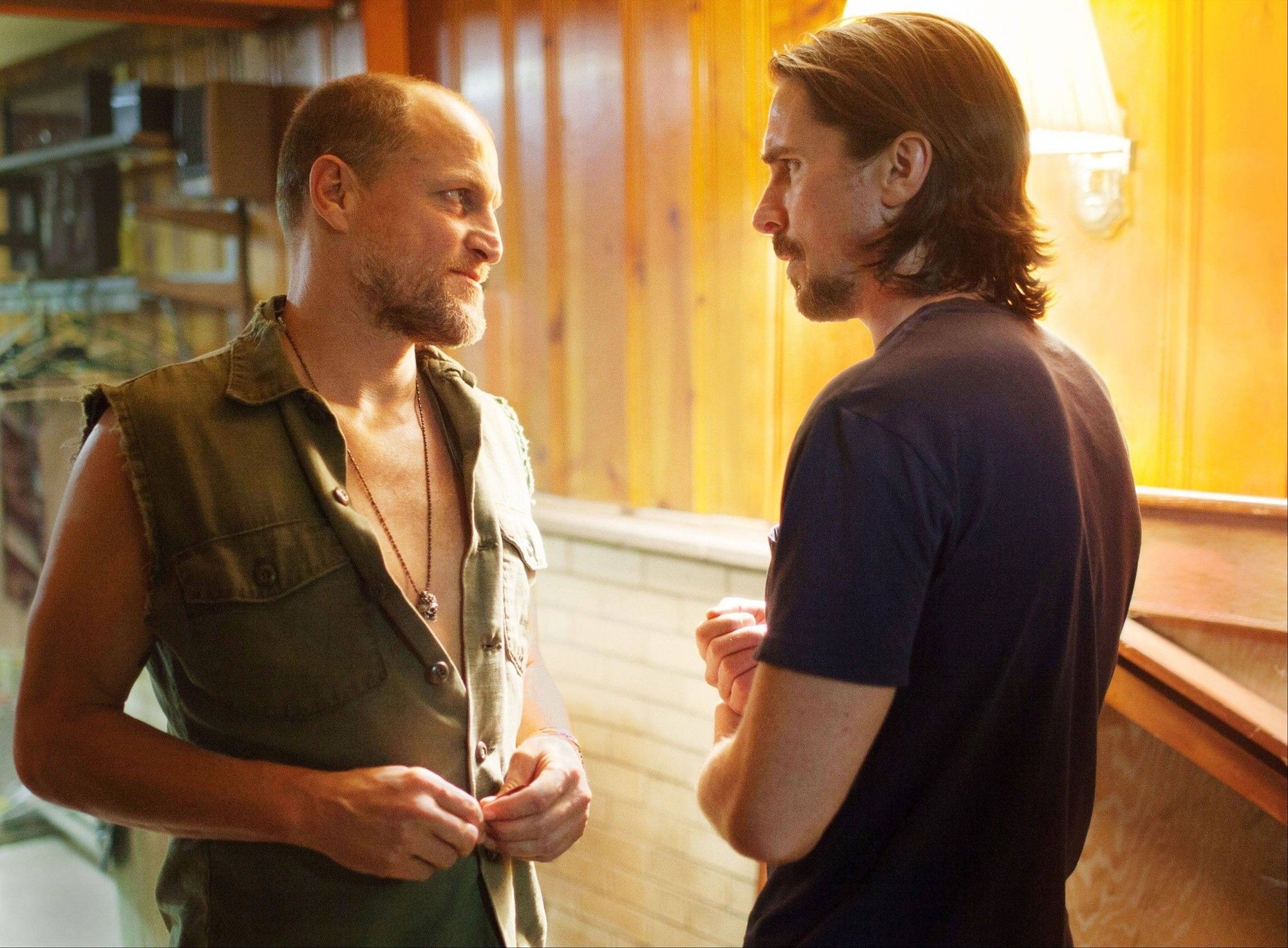 Woody Harrelson stars as Curtis DeGroat and Christian Bale stars as Russell Baze in Relativity Media's Out of the Furnace (2013). Photo credit by Kerry Hayes.