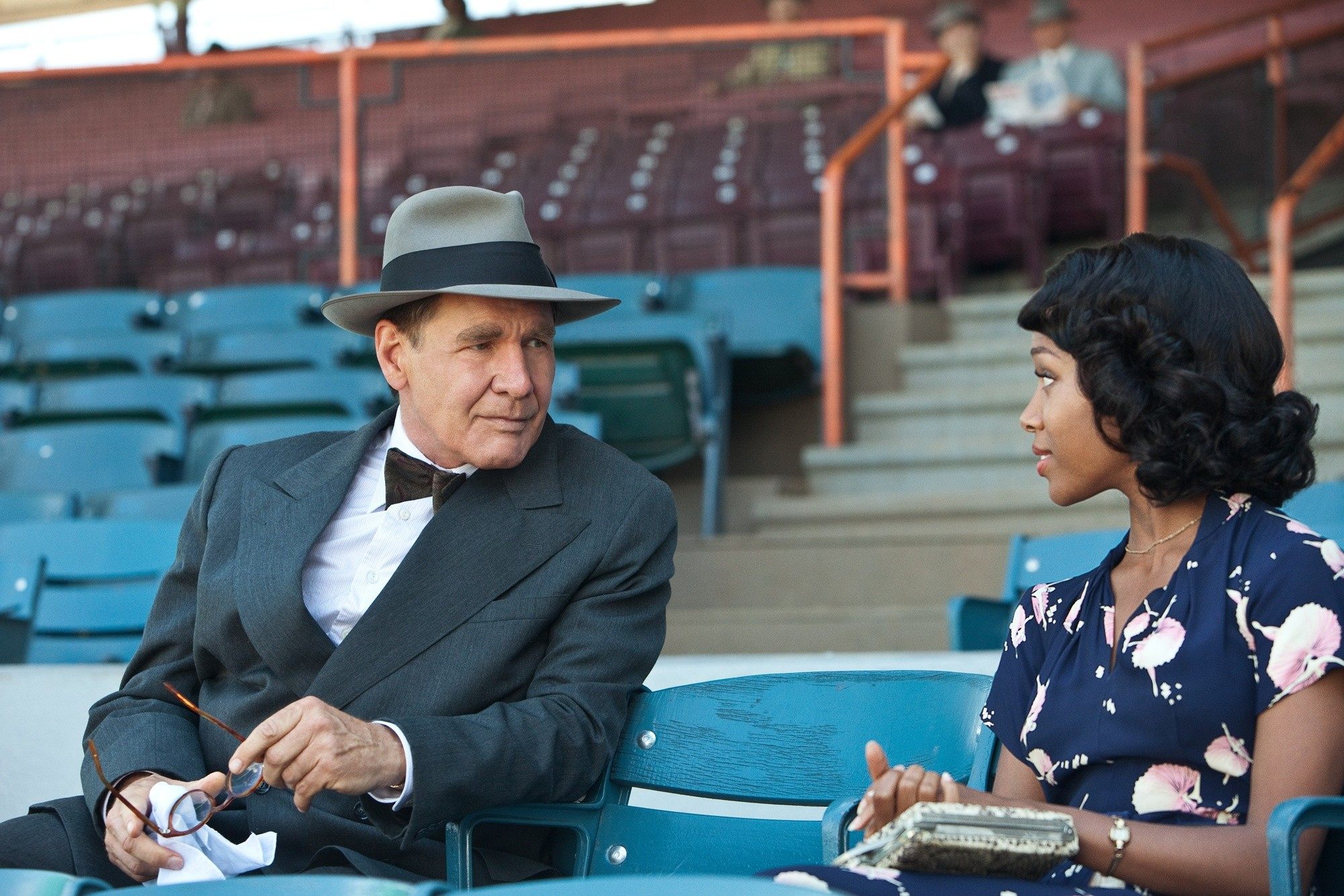 Harrison Ford stars as Branch Rickey and Nicole Beharie stars as Rachel Isum in Warner Bros. Pictures' 42 (2013)