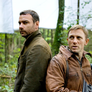 Liev Schreiber stars as Zus Bielski and Daniel Craig stars as Tuvia Bielski in Paramount Vantage's Defiance (2009)