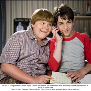 Robert Capron stars as Rowley Jefferson and Zachary Gordon stars as Greg Heffley in The 20th Century Fox's Diary of a Wimpy Kid: Dog Days (2012). Photo credit by Diyah Pera.